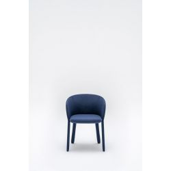 Chaise de réunion moderne piétement et assise bleus Albane