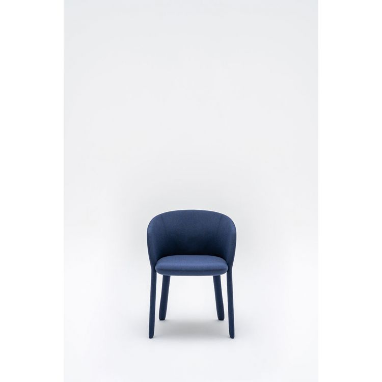 Chaise de réunion moderne piétement et assise bleus Albane