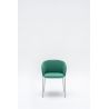 Chaise de réunion moderne piétement gris et assise en tissu vert Albane