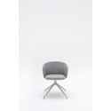 Chaise de réunion moderne piétement gris et assise en tissu graphite Albane