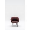 Fauteuil moderne piétement métal et assise 90% laine bordeaux Antoine