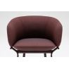 Fauteuil moderne piétement métal et assise 90% laine bordeaux Antoine