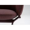 Fauteuil moderne piétement métal et assise 90% laine bordeaux Antoine