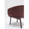 Fauteuil moderne piétement métal et assise 90% laine bordeaux Antoine