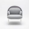 Fauteuil moderne d'accueil avec dossier bas et assise gris Luna