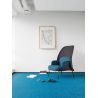 Fauteuil moderne d'accueil avec dossier medium graphite et assise turquoise foncé Luna