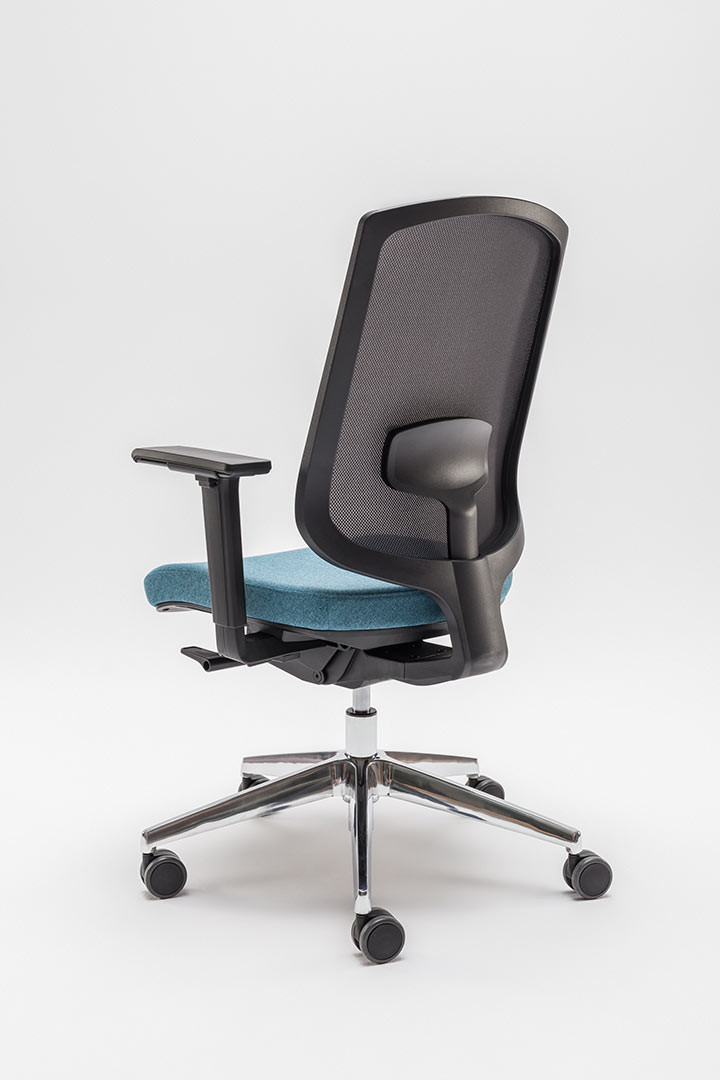 Fauteuil de bureau moderne avec assise bleue claire Rosaly