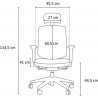 Fauteuil de bureau moderne avec appui-tête et assise noirs Rosaly