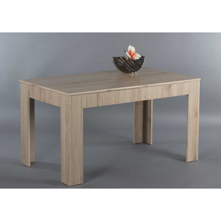 Table de salle à manger extensible contemporaine chêne clair Florine