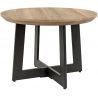 Table basse industrielle ronde en bois et métal noir Aaron