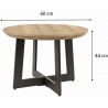 Table basse industrielle ronde en bois et métal noir Aaron