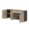 Buffet/bahut contemporain 186 cm chêne clair Heston