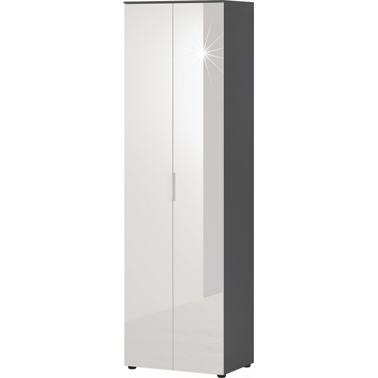 Armoire penderie d'entrée moderne graphite/blanc Hervé