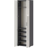Armoire penderie d'entrée moderne graphite/blanc Hervé