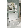 Meuble de rangement moderne 135 cm blanc brillant Georgie