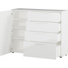 Meuble de rangement moderne 135 cm blanc brillant Georgie