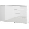 Meuble de rangement moderne 186 cm blanc brillant Georgie