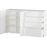 Meuble de rangement moderne 186 cm blanc brillant Georgie