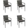 Fauteuil de restaurant moderne pour extérieur (lot de 4) empilable coloris anthracite Juliette