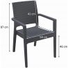 Fauteuil de restaurant moderne pour extérieur (lot de 4) empilable en polypropylène Jason