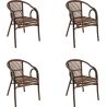 Fauteuil vintage de restaurant empilable pour extérieur (lot de 4) Ariana