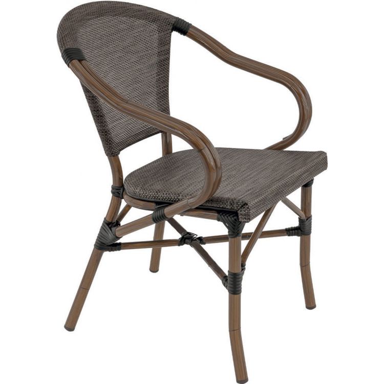 Fauteuil vintage de restaurant pour extérieur (lot de 4) Kevin