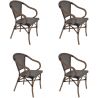 Fauteuil vintage de restaurant pour extérieur (lot de 4) Kevin