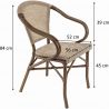 Fauteuil vintage de restaurant pour extérieur (lot de 4) Kevin