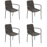 Fauteuil de restaurant empilable pour extérieur (lot de 4) Fred