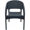 Fauteuil de restaurant moderne pour extérieur (lot de 4) empilable en polypropylène Rasmus