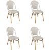 Chaise de restaurant vintage pour extérieur (lot de 4) empilable Louis