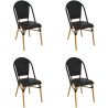 Chaise de restaurant vintage pour extérieur (lot de 4) empilable Louis