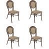 Chaise de restaurant vintage pour extérieur (lot de 4) empilable Tony