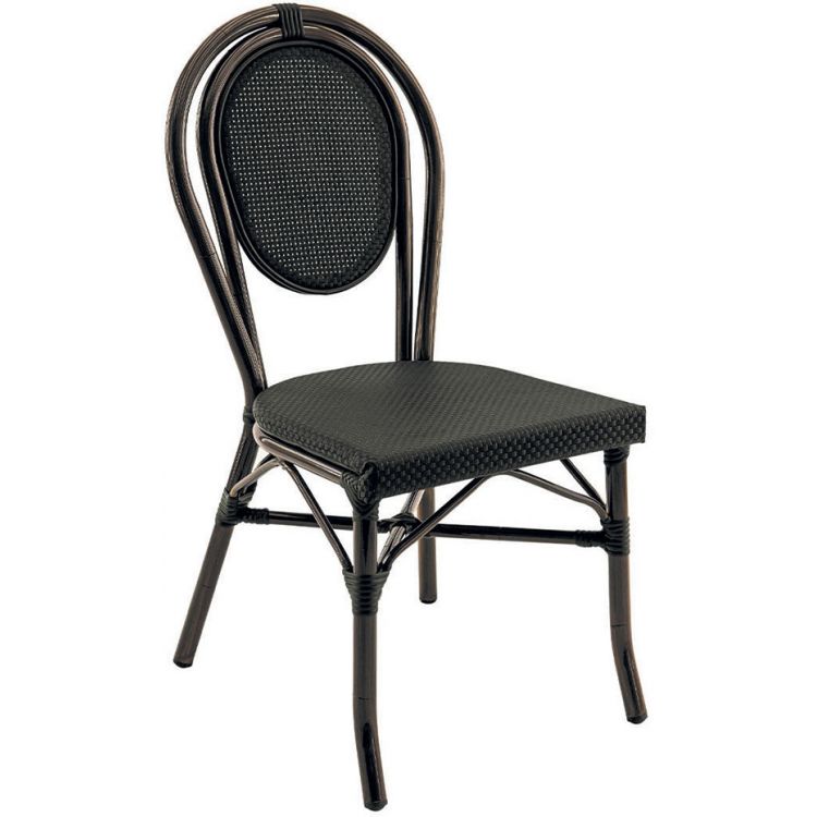 Chaise de restaurant vintage pour extérieur (lot de 4) empilable Tony