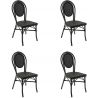 Chaise de restaurant vintage pour extérieur (lot de 4) empilable Tony