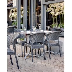 Chaise d'extérieur empilable en polypropylène coloris gris foncé Jade
