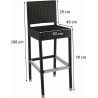 Tabouret de bar pour extérieur (lot de 2) empilable Alice