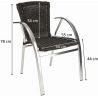 Fauteuil de restaurant moderne pour extérieur (lot de 4) empilable Clarisse