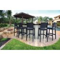 Tabouret de bar pour extérieur (lot de 4) empilable en polypropylène gris foncé Jason