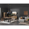 Buffet/bahut industriel 180 cm chêne massif Stanislas
