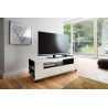 Meuble TV moderne 119 cm blanc/noir Perla