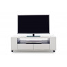 Meuble TV moderne 119 cm blanc/noir Perla