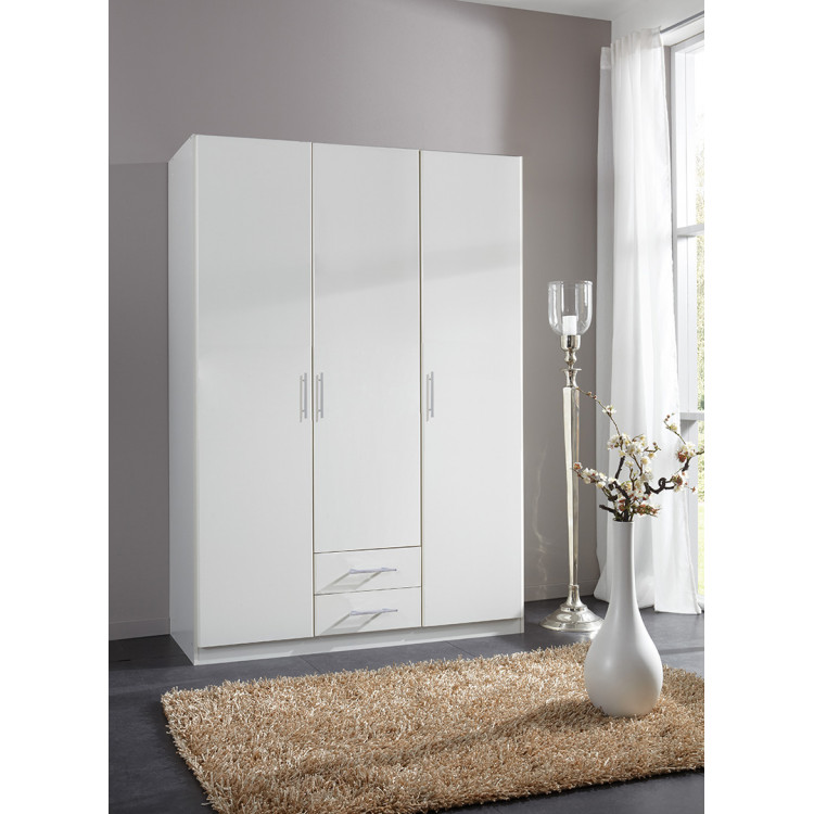 Armoire adulte contemporaine blanche 135 cm Aristide