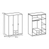 Armoire adulte contemporaine blanche 135 cm Aristide