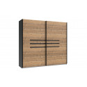 Armoire adulte contemporaine chêne foncé/graphite Yasmine