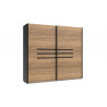 Armoire adulte contemporaine chêne foncé/graphite Yasmine