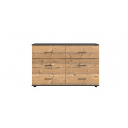 Commode adulte contemporaine 130 cm chêne foncé/graphite Yasmine I