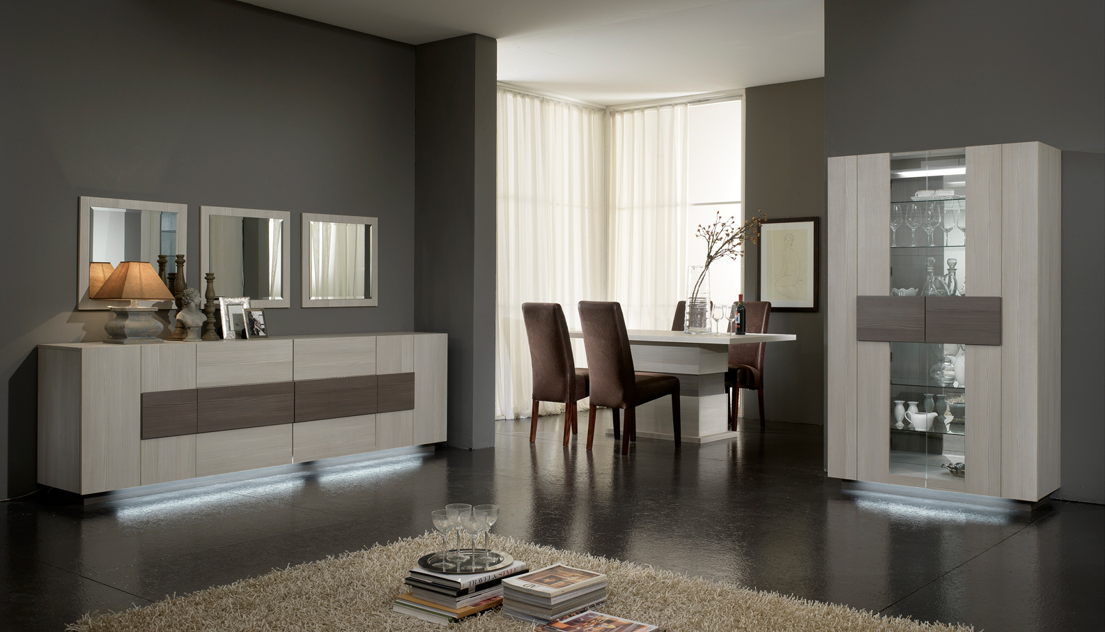 Salle A Manger Complete Contemporaine Chene Blanchi Luxus Matelpro