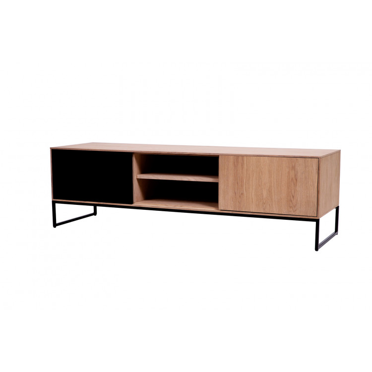 Meuble TV moderne 153 cm en bois massif Angie