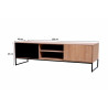 Meuble TV moderne 153 cm en bois massif Angie